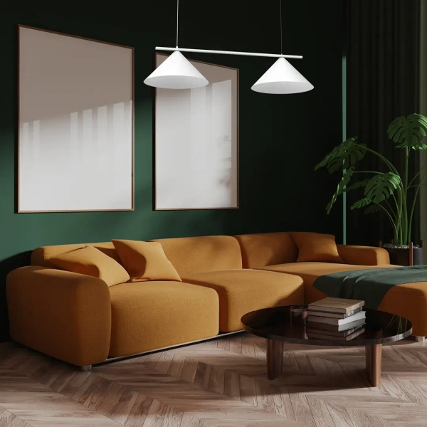 Wiszący żyrandol do salonu CAPITAL MLP0943 na belce stożki biały