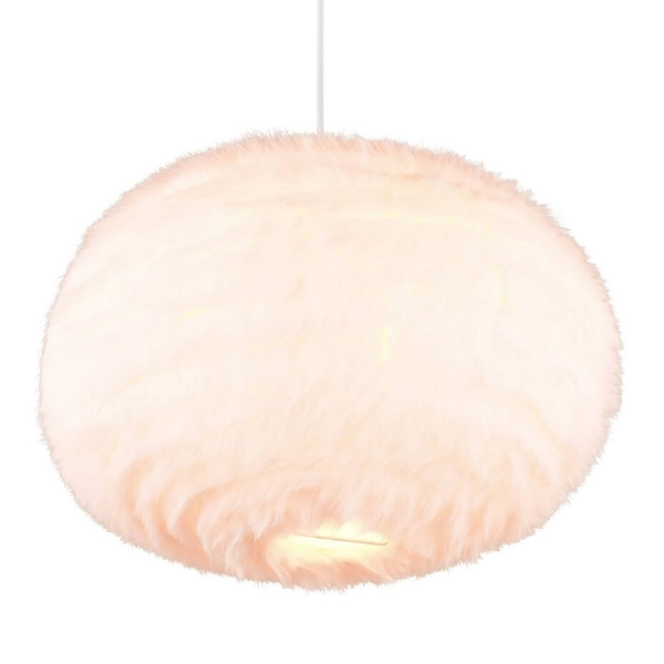 Lampa wisząca Furry R31581901 kulista pluszowa biały