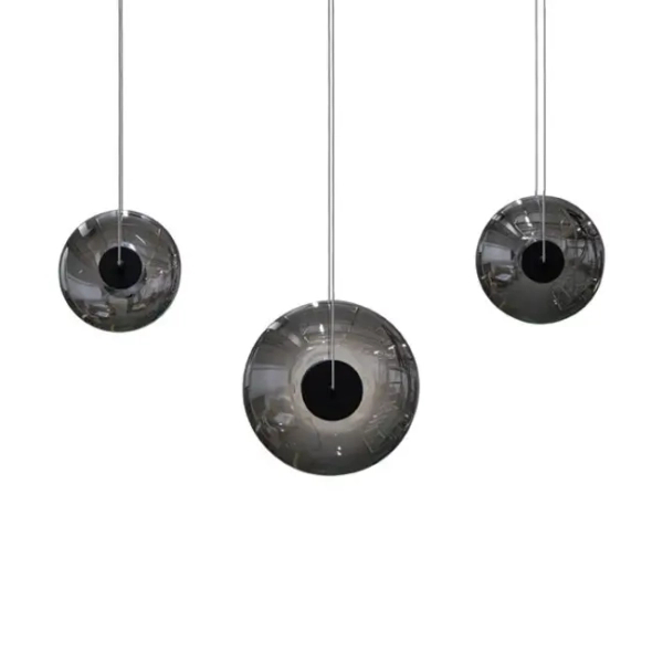 Salonowa lampa wisząca ANDORA przydymiona czarna LED 3x27W 3000K szklana ze ściemniaczem AZ6885