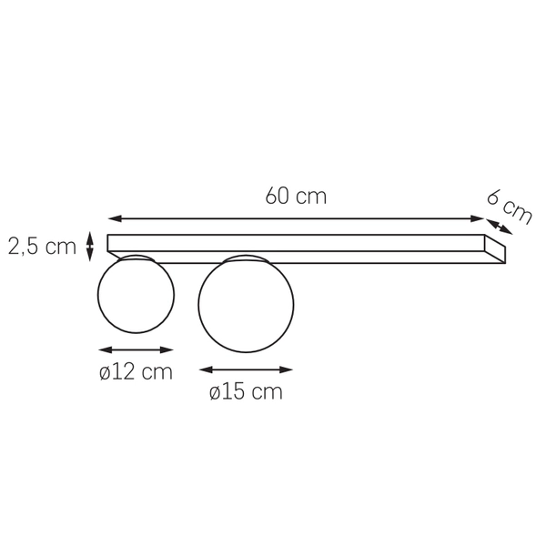 Przyścienny kinkiet GIGI 50902202 kule białe na listwie ścienne