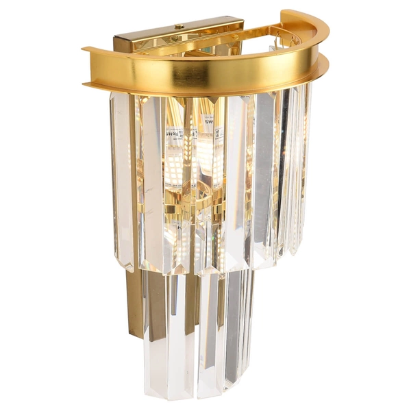 Ścienna lampa Splendore DN915-W Step pałacowy kryształy do salonu złota