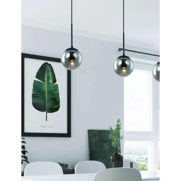 Loftowa LAMPA wisząca Bao Nero I Fume Orlicki Design szklana OPRAWA zwis kula ball przydymiona czarna
