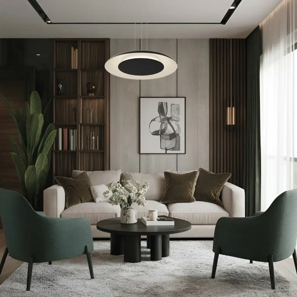 Ledowa lampa wisząca Piattino ML1814 LED 30W 3000-6000K ring czarny