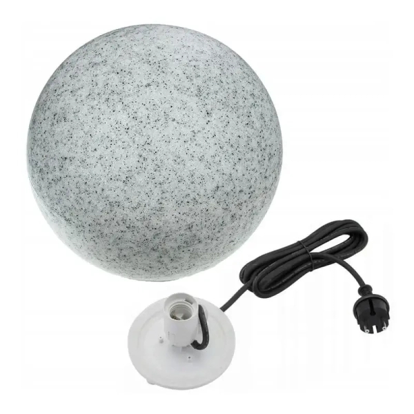 Zewnętrzna lampa kula Stone szara SLP8305+SLP8343 1xE27 IP44 betonowa