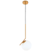 LAMPA wisząca CONDI MDM-7475/1-S-G MDECO modernistyczna OPRAWA szklany ZWIS kula ball mosiądz biała
