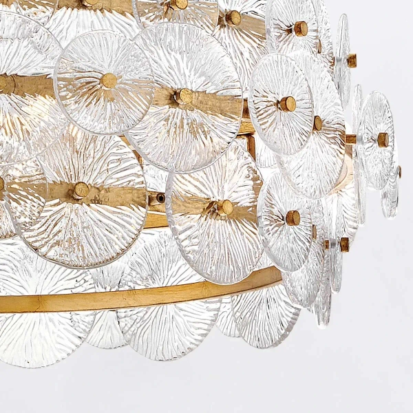 Zwisający żyrandol glamour Rene QN-RENE-6P-DSB szklany mosiądz