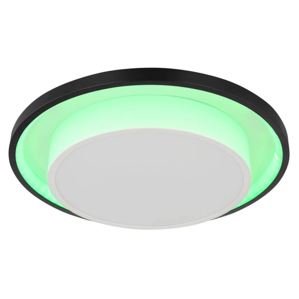 Ściemnialny plafon z pilotem Morgan 41390-21 LED 21W CCT RGB czarny