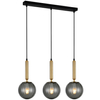 Loftowa LAMPA wisząca RAVENA PND-2324-3L BRO+SG Italux szklana OPRAWA zwis na listwie mosiądz przydymione