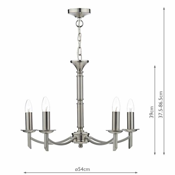 Żyrandol pałacowy Ambassador AMB0546 Dar Lighting do jadalni chrom