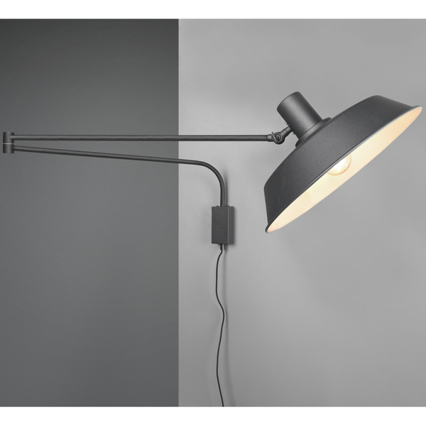 Industrialna LAMPA ścienna BOLDER 200300132 Trio metalowa OPRAWA loftowy kinkiet czarny