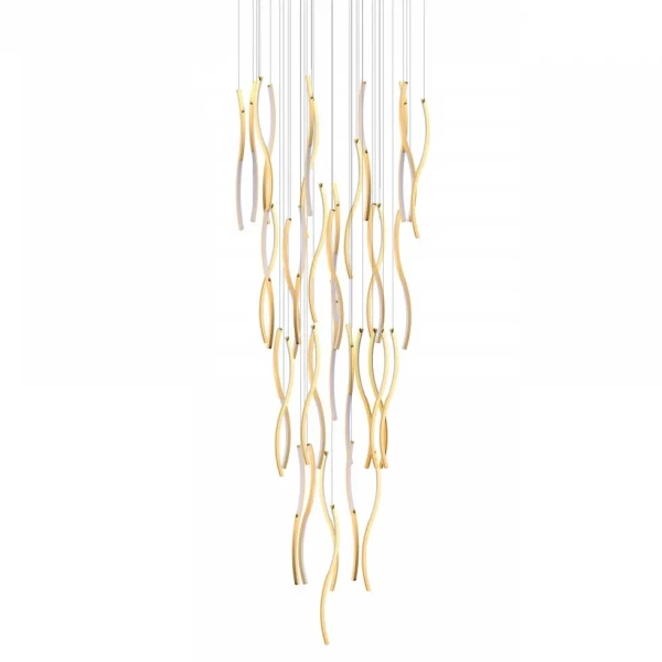 Wisząca lampa do salonu FLOW AZ6818 LED 324W 3000K ściemnialna złota