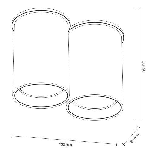 Downlight LAMPA sufitowa ARIDA 7011 Shilo natynkowa tuby białe