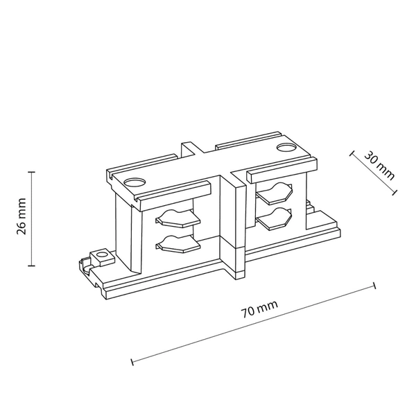 Prosty łącznik do szynoprzewodu Tracer 3609 TK Lighting trójobwodowy czarny