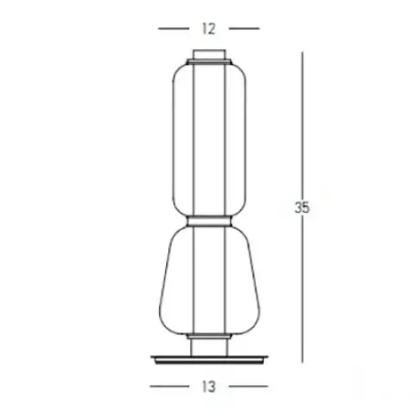 Ledowa stołowa lampa 23060 LED 7W 3000K szklana klepsydra złoty