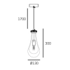 Lampa wisząca kropla art deco MEMPHIS mosiężna szklana metalowa E14 1-punktowa P01128BR