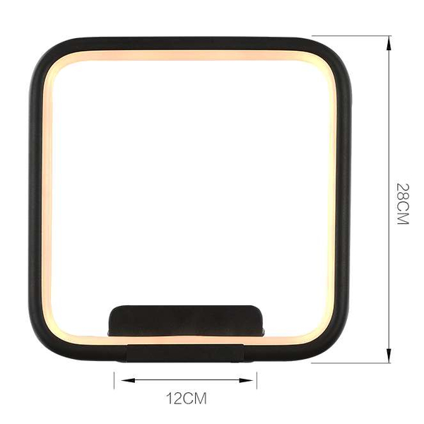 Kinkiet LAMPA ścienna MDECO SLIM/000103/3000/B kwadratowa OPRAWA metalowa LED 20W 3000K ramka czarna