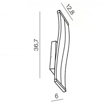 Ścienna lampa sypialniana Bertone AZ1291 Azzardo LED 9W 2900K fala srebrna