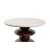 Ława kawowa RONDA MM001501100406 brązowa beżowa drewno marmur 50cm