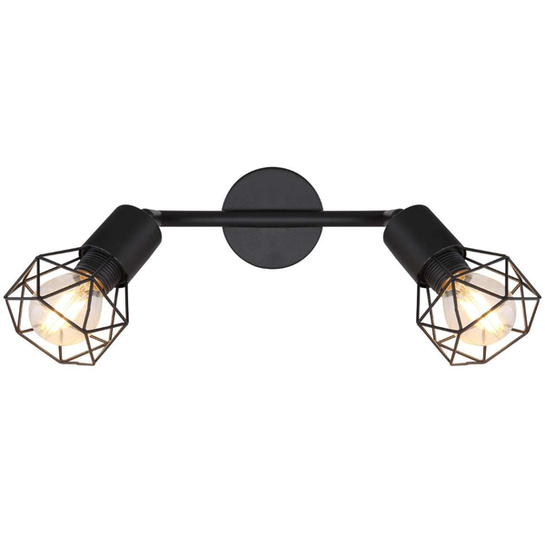 Industrialna LAMPA sufitowa XARA I 54802S-2 Globo druciana OPRAWA metalowy plafon reflektorki czarne
