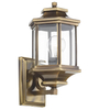 Elewacyjna lampa ścienna Ladbroke LAD1675 IP44 retro mosiądz przezroczysty