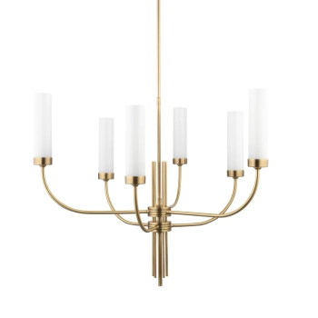 Klasyczny żyrandol Mussa MUS-ZW-6 (P) do jadalni mosiądz biały