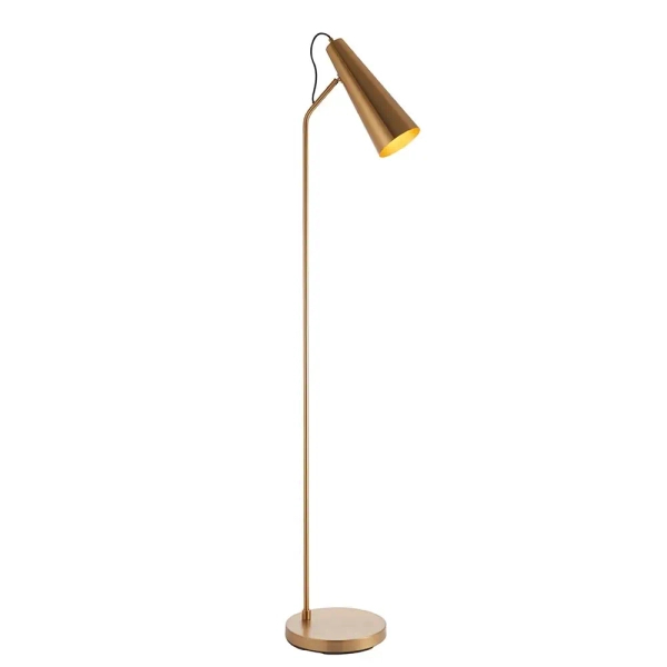 Lampa podłogowa z włącznikiem nożnym Karna 107528 mosiężna