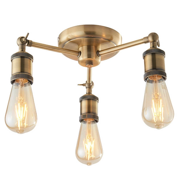 Sufitowa lampa z regulacją Hal 97243 do salonu antyczny mosiądz