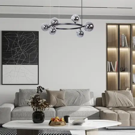 Wisząca lampa szklana Bolero 41325 kule balls grafitowe czarne