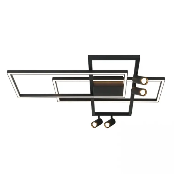 Plafon metalowy 22020 LED 32W+20W 3000K ramki tuby czarne