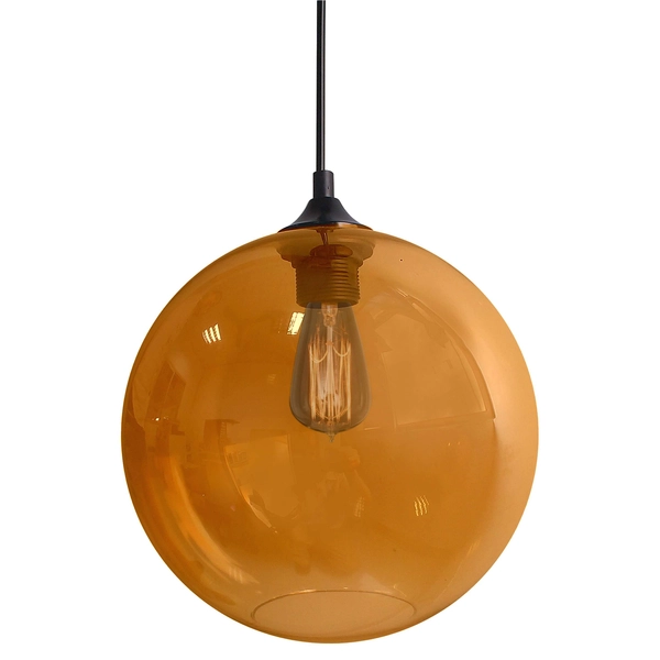 Lampa wisząca EDISON 31-21397 kulista zwis szklana kula ball bursztynowa