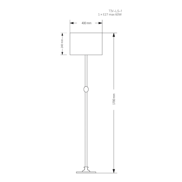 Stojąca lampa klasyczna Tivoli TIV-LS-1 (P) do salonu brązowa mosiądz