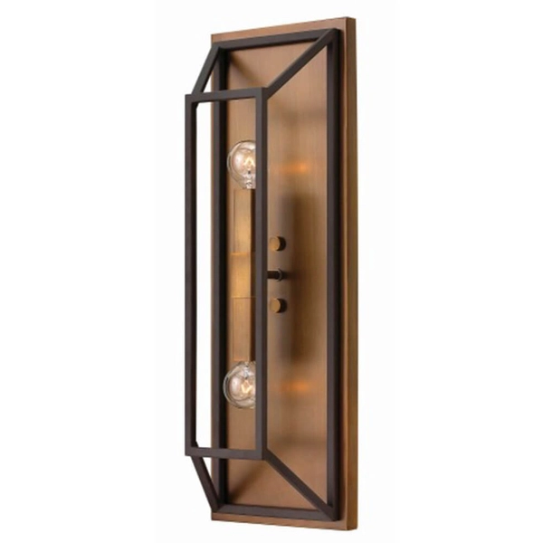 Kinkiet ścienny metalowy Fulton HK-FULTON2 retro brązowy czarny