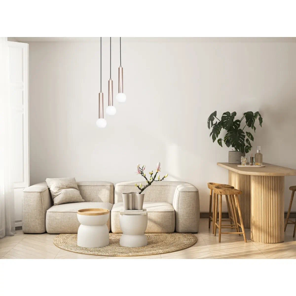 Metalowa lampa wiszące Filano PND-33574-3-CF potrójna kawowa