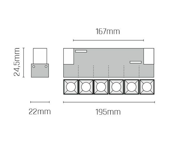Listwa do szynoprzewodu  Komatsu Dot 6564 Shilo LED 24W 3000K magnetyczna czarna