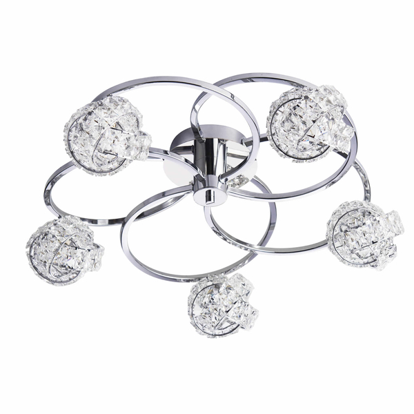 Kryształowa lampa sufitowa Talia 76595 Endon metal szkło transparentny chrom