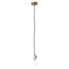 Lampa wisząca kula Bilo PL0137 do salonu marmur biała mosiądz