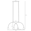 Szklana lampa wisząca Una 1116L17_L kulista łuk wielopunktowa metal beżowa