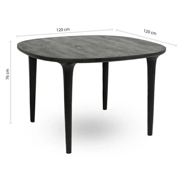 Okrągły stół LAMINAR MM001501100339 czarny drewniany do jadalni 120cm