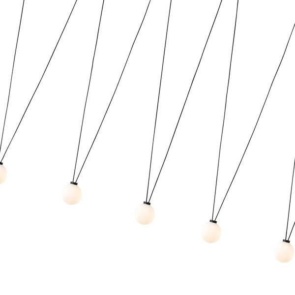 Loftowa LAMPA wisząca Movo VII Orlicki Design loftowa OPRAWA kule ZWIS szklany czarny biały