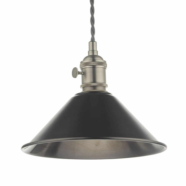 Industrialna lampa wisząca Hadano HAD0161-02 Dar Lighting cyna chrom czarny