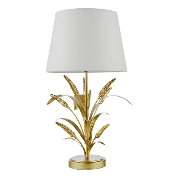 Designerska stołowa lampa Phaedra PHA4235 kłosy do salonu złote białe