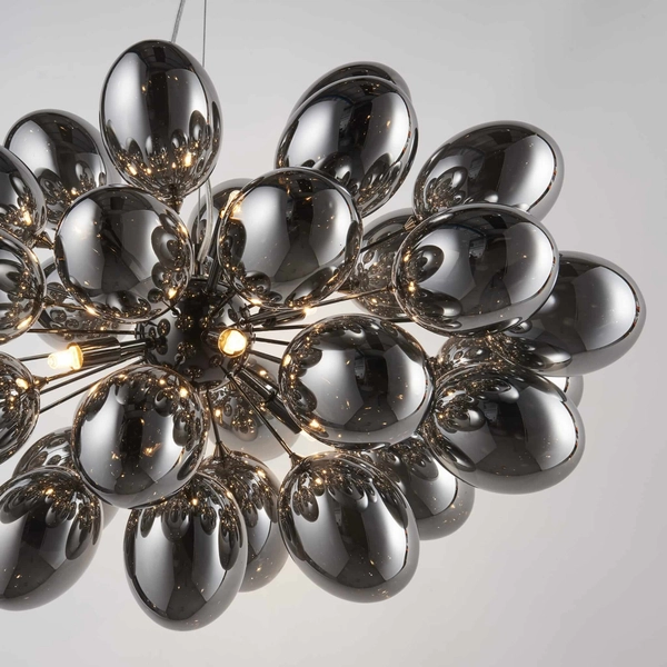 Lampa wisząca szklane klosze Infinity 80124 Endon kulista bańki czarny chrom