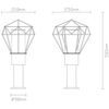 Zewnętrzna LAMPA stojąca HORACE 31356 Globo ogrodowa OPRAWA metalowy druciak outdoor IP44 czarna