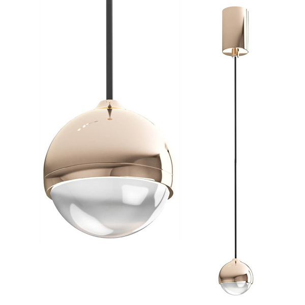 Wisząca lampa glamour Bolicina szklana kula LED 5W 3000K złota
