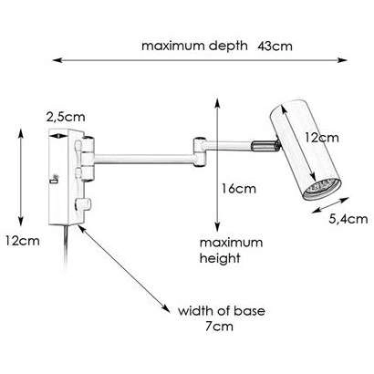 Kinkiet LAMPA ścienna TORINO 107538 Markslojd tuba OPRAWA metalowa na wysięgniku biała