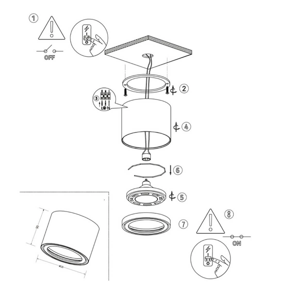 Spot lampa sufitowa CAMINO LP-1101/1SM WH Light Prestige plafoniera oprawa downlight tuba biała