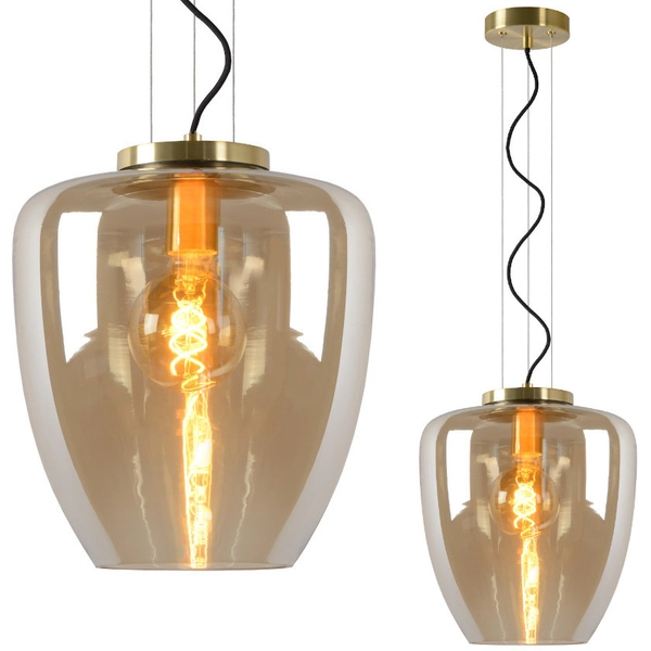 Lampa wisząca FLORIEN  30473/28/62 loftowa bursztynowy mosiądz outlet