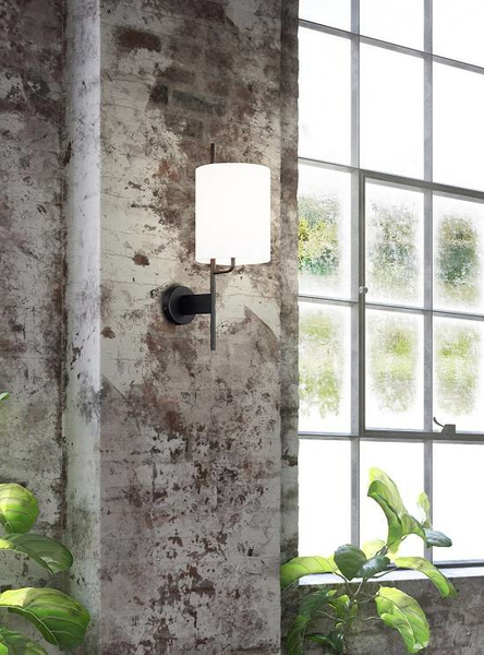Ścienna lampa TOKYO 50401137 metalowa kinkiet abażurowy biały czarny