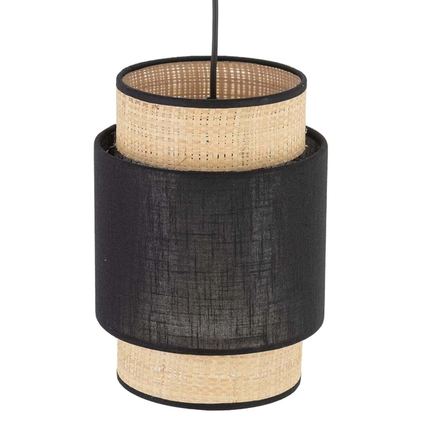 Pojedyncza lampa wisząca ekologiczna Boho 5656 TK Lighting czarna słomkowa