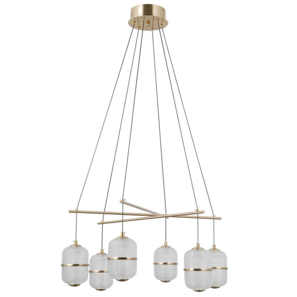 Wielopunktowa lampa wisząca Alani PND-34375-6-HBR LED 192W 3000K złoty